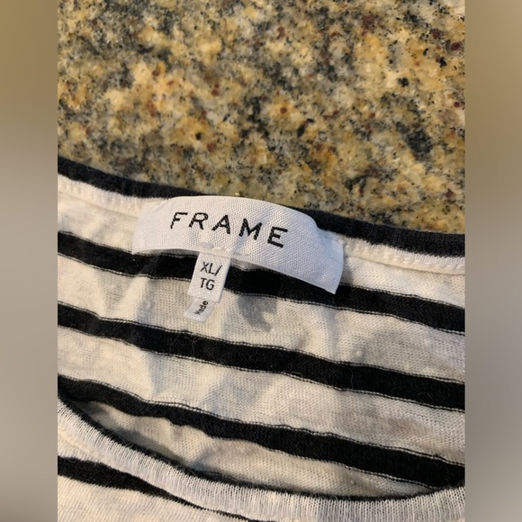 Frame Style LWTS0619 Long Sleeve Striped Shirt with ruffle detailing Size XL - Picture 4 of 9